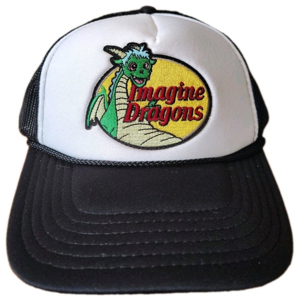 Imagine Dragons Loom World Tour Trucker Hat Bass Pro Shops Parody Mesh Cap Black